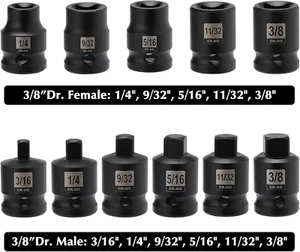 11PCS 3/8" Drive Pipe Plug Socket Set, SAE, CR-MO, Tapered Male Square Drive- 3/ - Picture 1 of 6