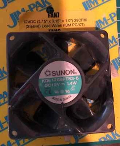 SUNON PC Fan 12V 1.4W 4 Pin Model #KDE1208PTS3-6 - Picture 1 of 2