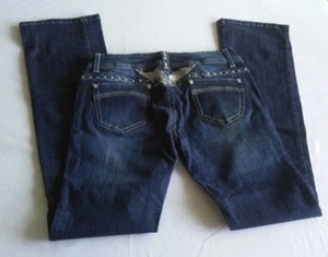 Cest Toi Jeans USA Women's Blue Denim Boot Cut w Rhinestones Sz 9 - Picture 1 of 4