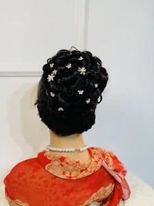 Peluca de novia sin pegamento con estilo frente de encaje cabello humano crudo boda aniversario - Imagen 1 de 11