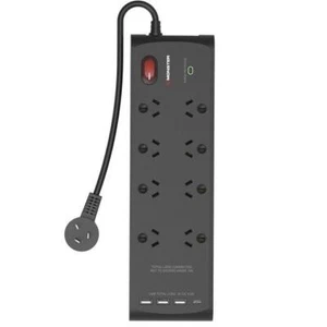 NEW Monster 8 Socket Surge Protector Powerboard with USB-C & USB-A Ports - Picture 1 of 3