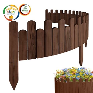 Rasenkante 2m Flexibler Beeteinfassung Holz Rollzaun Hochbeet Steckzaun Palisade - Bild 1 von 55