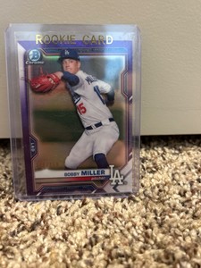 2021 Bowman Chrome Bobby Miller Prospects Purple 217/250 #BCP-75 Dodgers