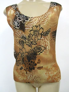 Nicola Floral Sleeveless Top Multicolor Crinkle Stretchy Size L - Picture 1 of 4