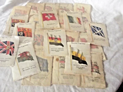 A Collection of 24 Antique 1930s Kensitas Cigarette  Silks Flags of the World - Image 1 of 4