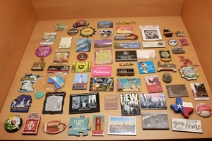 LOT OF 63 REFRIGERATOR MAGNETS Mixed Lot of Vintage and Modern 63 Magnets - Picture 1 of 24