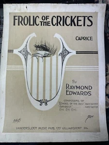 1914 Pennsylvania  11x14 Instrumental sheet music FROLIC OF THE CRICKETS - Picture 1 of 2