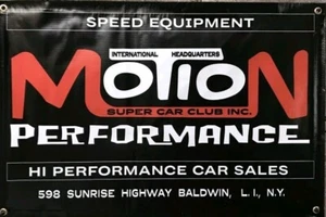Baldwin Motion (334) Performance Super Car Club Garage Shop Banner 24"x36" Black - Bild 1 von 1