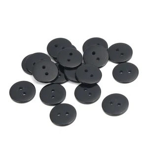 Resin Knöpfe schwarz rund 15 mm 2 Loch 30 Stück - Bild 1 von 1