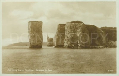 RPPC Vintage Postcard Old Harry Rocks Studland England - Image 1 of 2