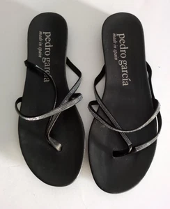Sandali neri Pedro Garcia con cristalli Swarovski taglia 41 (US 11) (KS1) - Foto 1 di 12