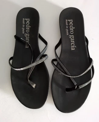 Sandalias Pedro Garcia Negras con Cristales de Swarovski Talla 41 (US 11) (KS1) Foto 1 de 4