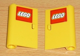 Lego City 2 Sticky Doors 1x3x4 in Yellow with Print from Set 3221