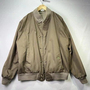 Chaqueta reversible vintage años 80 para hombre XL Izod Lacoste parche cocodrilo marrón tostado - Imagen 1 de 18