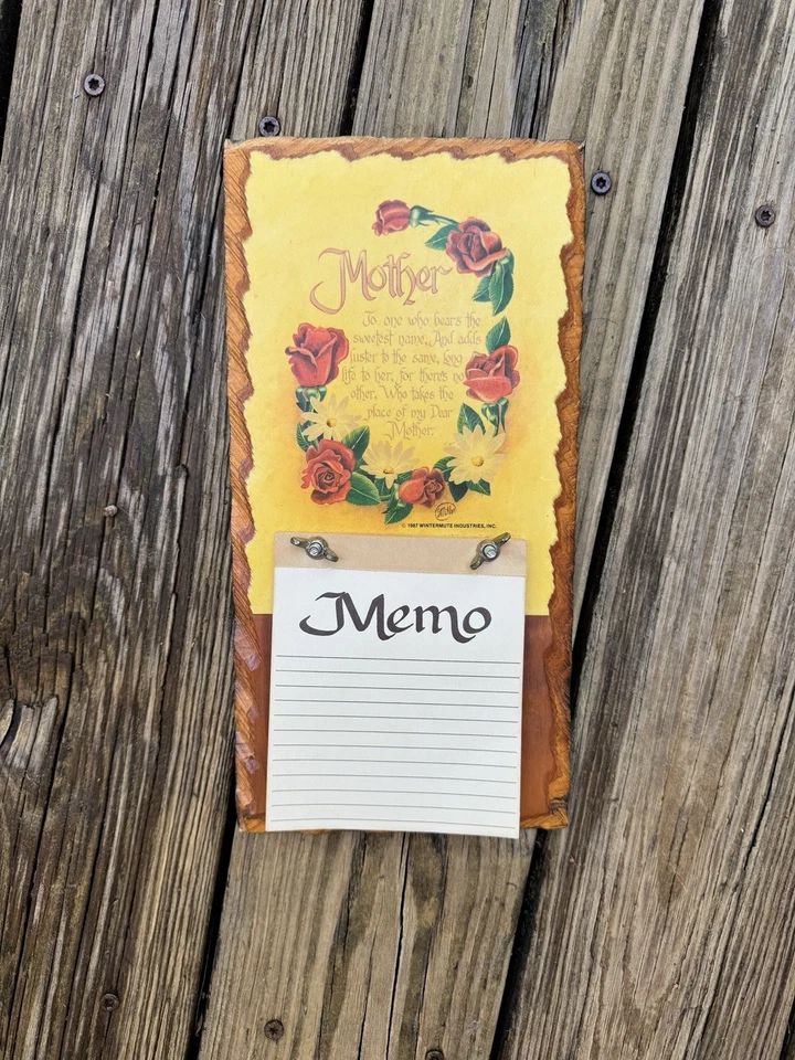 Vintage 1987 Mother Poem Memo Board By Wintermute Industries  - Image 1 of 4