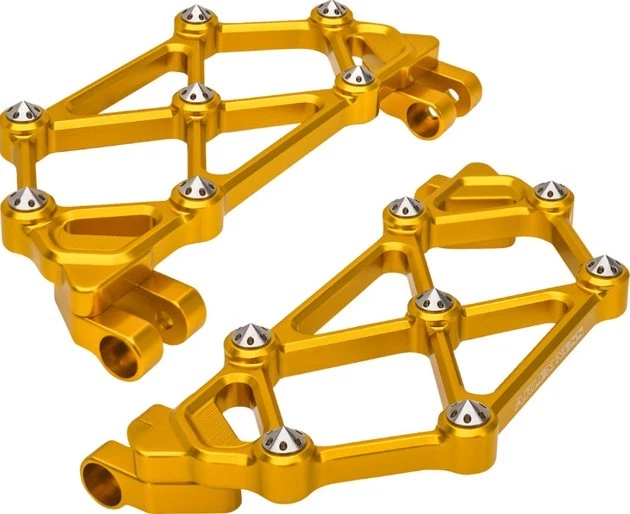 Arlen Ness Mini Diamond Driver Floorboards Gold #410-048 Harley Davidson Foto 1 de 1