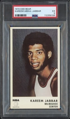 1972 Iced Bear Kareem Abdul-Jabbar PSA 5 Excellent HOF Milwaukee Bucks  - Image 1 of 2