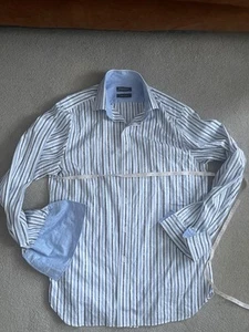 Duffer By St George Paisley And Striped Shirt French Cuffs Xl Slim Fit - Picture 1 of 7