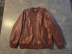 Boys Faux Leather Fur Jacket Size 8/10 - Picture 1 of 4