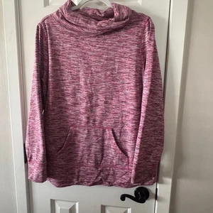 Talbots Damen rosa gestreiftes Wasserfallausschnitt Sweatshirt Fronttasche Größe L Large E6 - Bild 1 von 11