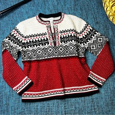 Suéter Cambridge Dry Goods 100 % lana Fair Isle broches metálicos nórdicos talla mediana Foto 1 de 4