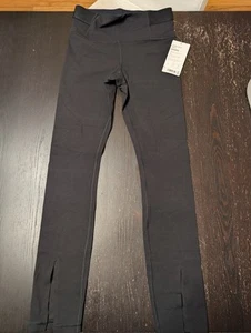 Athleta Pants Womens Aura Split Legging Powervita Black High Rise Small NEW - Picture 1 of 8