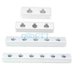 Divisor de bloques de montaje de aluminio 20x20 mm 1/4" BSP 2-9 vías 5-12 puertos - Imagen 1 de 26