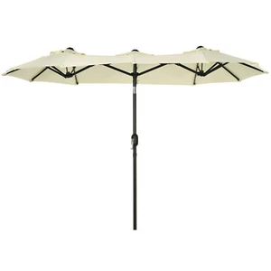 9.5 ft Double-sided Patio Table Umbrella Large Outdoor Market Deck Pool Shade - Picture 1 of 9