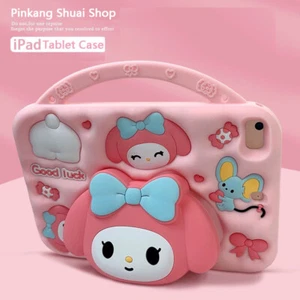 My Melody Custodia Tablet Portatile Silicone Morbido Aggiungi Cordino Supporto per Apple iPad 6 - Foto 1 di 21