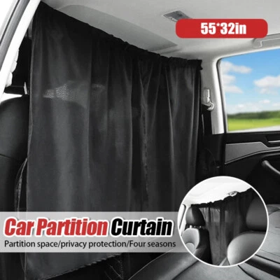 2pcs For Lincoln Car SUV Divider Privacy Curtains Side Window Travel Sun Shade - Image 1 of 4