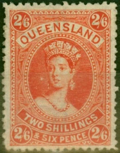 Queensland 1882 2s6d Vermilion SG153 Fine & Fresh Unused - Picture 1 of 1