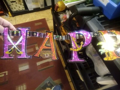 Pirate "Happy Birthday" Banner/Sign - Image 1 of 3