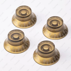 4 Pcs Amber LP Guitar Top Hat Knob Bell Knobs Vintage 50s Style For Les Paul SG - Picture 1 of 9
