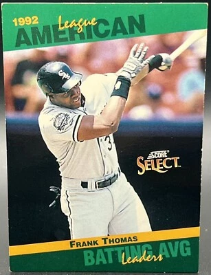 1992 Score Select Stat Leaders # 3 Frank Thomas WHITE SOX NM - Image 1 of 2