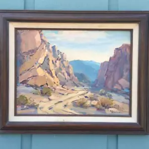 Early CA 1930s Plein Air Desert Landscape Oil Painting Mae Hill Gilbert - Picture 1 of 10