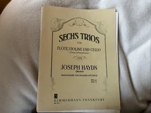 Joseph Haydn OP. 100 Sechs Trios Flöte Violine u. Cello Zimmermann Heft 1 - Bild 1 von 2