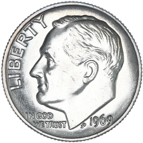 1969 (P) Roosevelt Dime BU US Coin Cover