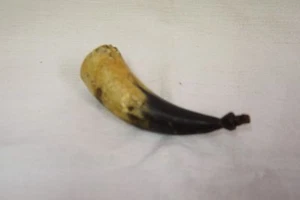 Corno porta polvere da sparo XIX\XX secolo h. cm. 11,5 V3 ^ - Picture 1 of 4