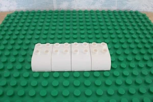 Duplo Posten 4 geneigte gebogene Ziegel 2x3 2302 runde Fußfüße weiß - Bild 1 von 1