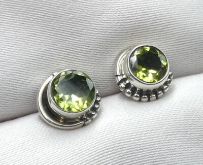 Ohrstecker 925 Silber ca. 7 mm Durchmesser, fac. Peridot Olivin SONDERPREIS NEU* - Bild 1 von 4