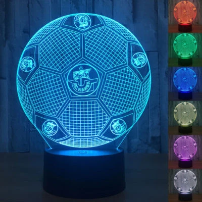 SJQWZRY 3D Nachtlichter Hansa Rostock Fußball LED Tischlampe Schreibtischlampe Bettlampe