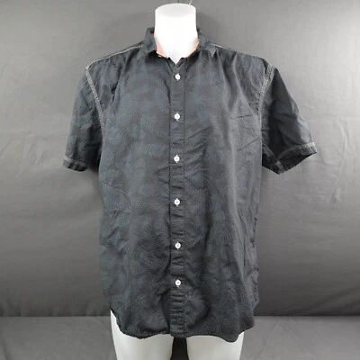 Cypress Club Hawaiian Shirt Mens Large Gray Aloha Leaf Cotton Everyday Vacation - Image 1 of 4