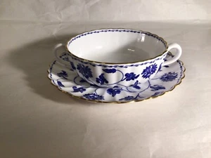 Tazón de sopa crema con mango de coronel azul Copeland Spode con platillo inferior 395839 - Imagen 1 de 5