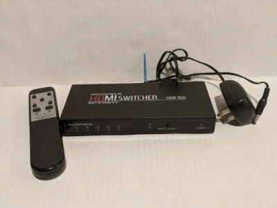 Monoprice HDMI Switcher HDX-501 Built In 5 Port w/ Remote and Power Cord - Image 1 of 4
