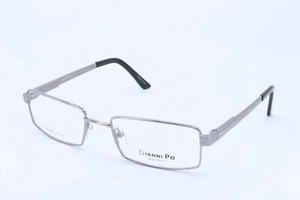 Monturas de gafas rectangulares plateadas para hombre Gianni Po GP2562 52-18-140 - Imagen 1 de 6