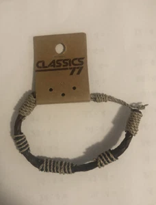Classics 77 Adjustable Brown Leather And Cords Bracelet Anklet Boho Beach New - Picture 1 of 6