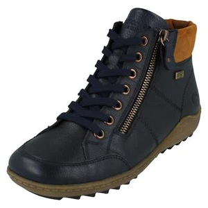 Ladies Remonte Tex 'R1457' Leather Lace Up & Zip Warm Lined Ankle Boots - Bild 1 von 18