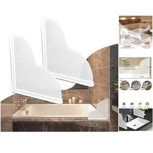 Large Shower Splash Guards - Waterproof Self-Adhesive Corner Guards - Pack of 2 - Picture 1 of 8