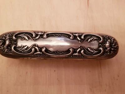 Antiguo cepillo de tocador Art Nouveau de plata de ley 1900 floral RW y S Wallace Foto 1 de 4