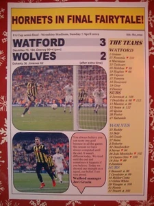 Watford 3 Wolves 2 - 2019 FA Cup semi-final - souvenir print - Picture 1 of 1